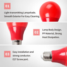 360 Degree Wall Desk Light Safety LED Red Lamp Photo Paper Processing Room Light for Photography Studio, 1PC US Plug