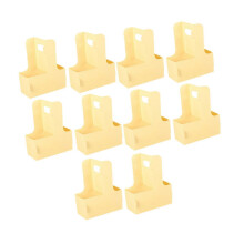 (Yellow) 10 Pack Paper Coffee Drink Carrier With Handle, 17.5x8x13.5cm Floral Wrap Packing Cup Holder For Floral Arrangements Beverages