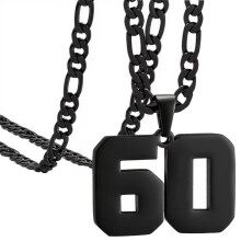 Rozsdamentes acél sport nyaklánc fekete Number60