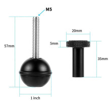 (Metal Type I M5) Pallonpäiden kiinnikevarsi yhteensopiva GoPro Hero DJI Action SJ kameroihin, säädettävä, kevyt, ilmailualumiiniseos