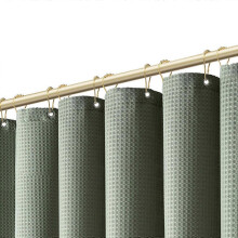 (Green) Douchegordijn met wafelstructuur, 180x180 cm, polyester, water- olie- en vuilafstotend, machinewasbaar, diverse kleuren