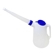 (4L) Oil Measuring Container with Spout, HDPE Leakproof Jug with Dustproof Cap for Automotive Engine Oil Dispensing