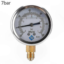 (7bar) Glycerin Filled 1/4 BSP Bottom Mount Pressure Vacuum Gauge -1/+10 Bar for Water Oil Gas