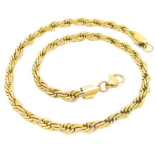 Collier en acier inoxydable torsadé pour hommes et femmes 19,7