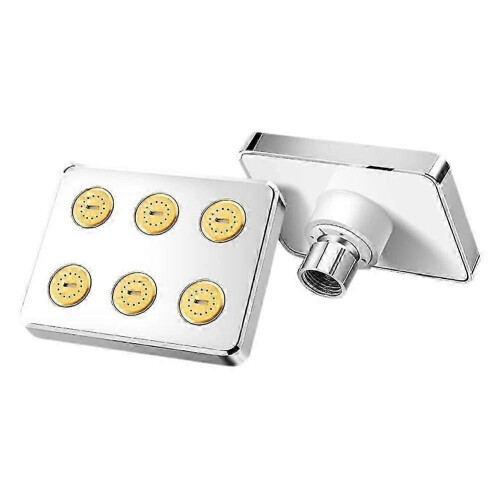 (Silver) Rainfall Shower Head with 360 Rotatable Top Spray, Standard 4-Point Interface, Water Saving Shower System