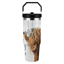 Gobelet isotherme Highland Cow en acier inoxydable 30 oz avec