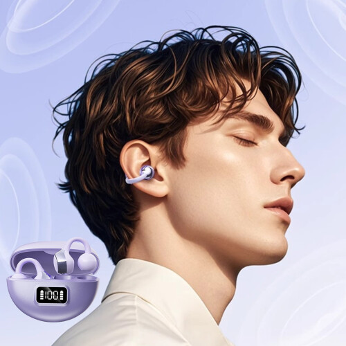 Benledningsöronklämma Bluetooth-hörlurar Lila 1