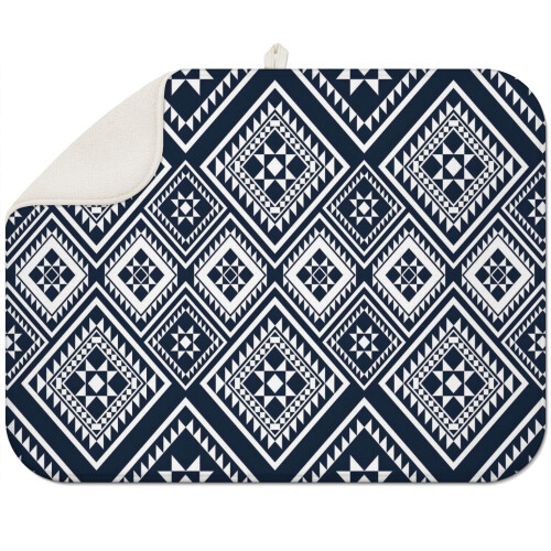 Tapete de secagem de louça floral boho em microfibra, 45 x 60 cm (18 x 24 polegadas)