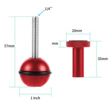 (Metal Type H Red) Pallopään pidikevarren sovitinkiinnike, yhteensopiva GoPro- ja DJI Action 2 -kameroiden kanssa, muovi/metalli, valinnainen