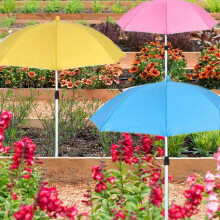 (Black) Plantenparasol, in hoogte verstelbaar, 50 cm diameter, 75% zonlichtblokkering, metalen frame, regenbestendig polyester doek voor buitenplanten