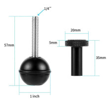 (Metal Type H Black) Pallopään pidikevarren sovitinkiinnike, yhteensopiva GoPro- ja DJI Action 2 -kameroiden kanssa, muovi/metalli, valinnainen