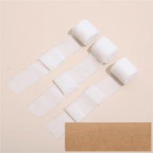 Chiffon-Seidenband, 1,5 Zoll x 5,5 Yards, 3 Stück, ausgefranste Kanten