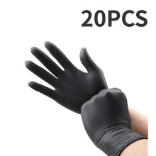 (Black20PCS, XL) Black Nitrile Gloves, Thickened Durable, Smooth Lining, S/M/L/XL, 20/50/100PCS, for Cleaning Dishwashing Garden Hair Dyeing Tattoos