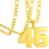 Collier numéro d'athlète en acier inoxydable Gold46 1