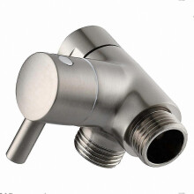 (brushed) 3-Way Shower Diverter Valve, Brass G1/2 Connection for Handheld and Fixed Shower Heads Replacement