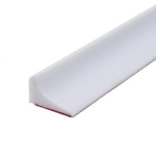 (white) Silikónový tesniaci pásik na prah sprchy, 12 mm vysoký, rovný, proti striekajúcej vode