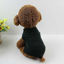 (black, XS) Gilet pour chien en coton uni, t-shirt d'été pour animaux de compagnie de petite et moyenne taille