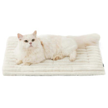 (White, 61x45cm) Self-Warming Pet Bed Mat, Ultra Soft Corduroy-Fleece, Anti Slip, Machine Washable, Anxiety Relief for Cats and Dogs