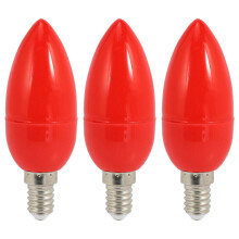 3X LED Candle Light Candle Light Bulbs Red Fortune Lamp God Lights  Saving Candle Lights,E14