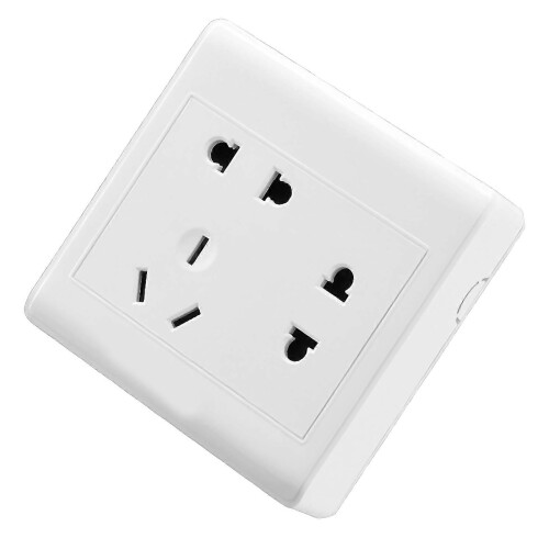 (7 Hole) Power Outlet Socket, PC Ultrathin Wall Electrical Socket, Single Control 5 Hole, White, Flame Retardant 850 1
