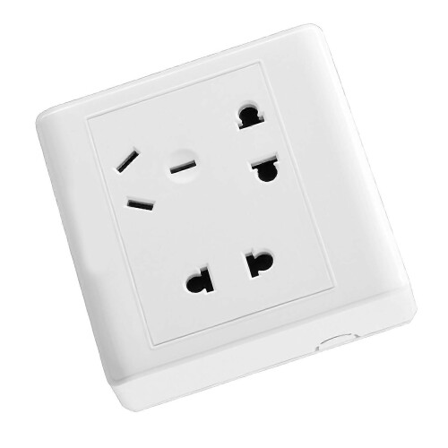 (7 Hole) Power Outlet Socket, PC Ultrathin Wall Electrical Socket, Single Control 5 Hole, White, Flame Retardant 850 2