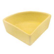 (yellow) Hamsterkom van keramiek, voerbak voor kleine knaagdieren zoals cavia's, waterbak