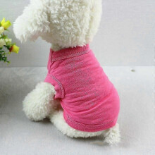 (pink, L) Gilet pour chien en coton uni, t-shirt d'été pour animaux de compagnie de petite et moyenne taille