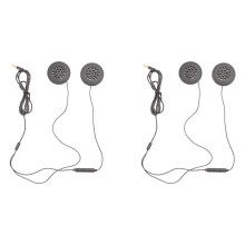 2X Motorcycle Helmet Headset Speakers 3.5mm Jack Wired Headphones Earphone Headphone with HD Microphone for Motorcycle