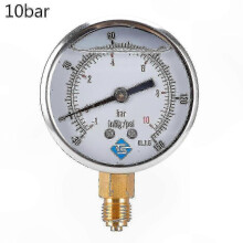 (10bar) Glycerin-Filled Pressure Gauge, 1/4" BSP Bottom Mount, -1/+10 bar Range