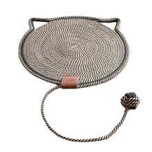 (black, 43cm) Cat Scratching Mat with Interactive Ball, Furniture Protector, Anti-Slip Pad, 43cm Diameter Cloth Material