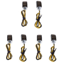 6Pcs Universal LED Black Tiny Small Indicators Turn Signals Motorcycle Motor Bike for