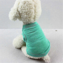 (sky blue, XS) Gilet pour chien en coton uni, t-shirt d'été pour animaux de compagnie de petite et moyenne taille