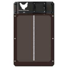(black) Automatische kippenhokdeur met lichtsensor en timer, werkt op batterijen, IP44 waterdicht.