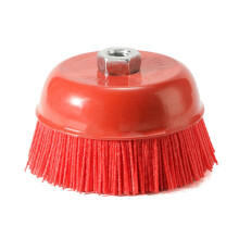 (5 inch) Abrasive Nylon Brush Wheel P80 100mm M14 For Drill Rotary Tool Wood Polishing