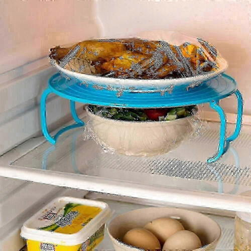 (2 PCS pink) Microwave Oven Steaming Rack, Plastic Foldable 2-layer Storage Rack for Microwave Refrigerator Tabletop