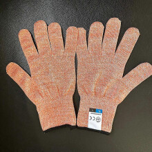 (Orange 1 Pair, L) Cut Resistant Gloves EN388 Grade 5, HPPE Material Food Safe Machine Washable for Kitchen Industrial Gardening Glass Cutting Tasks