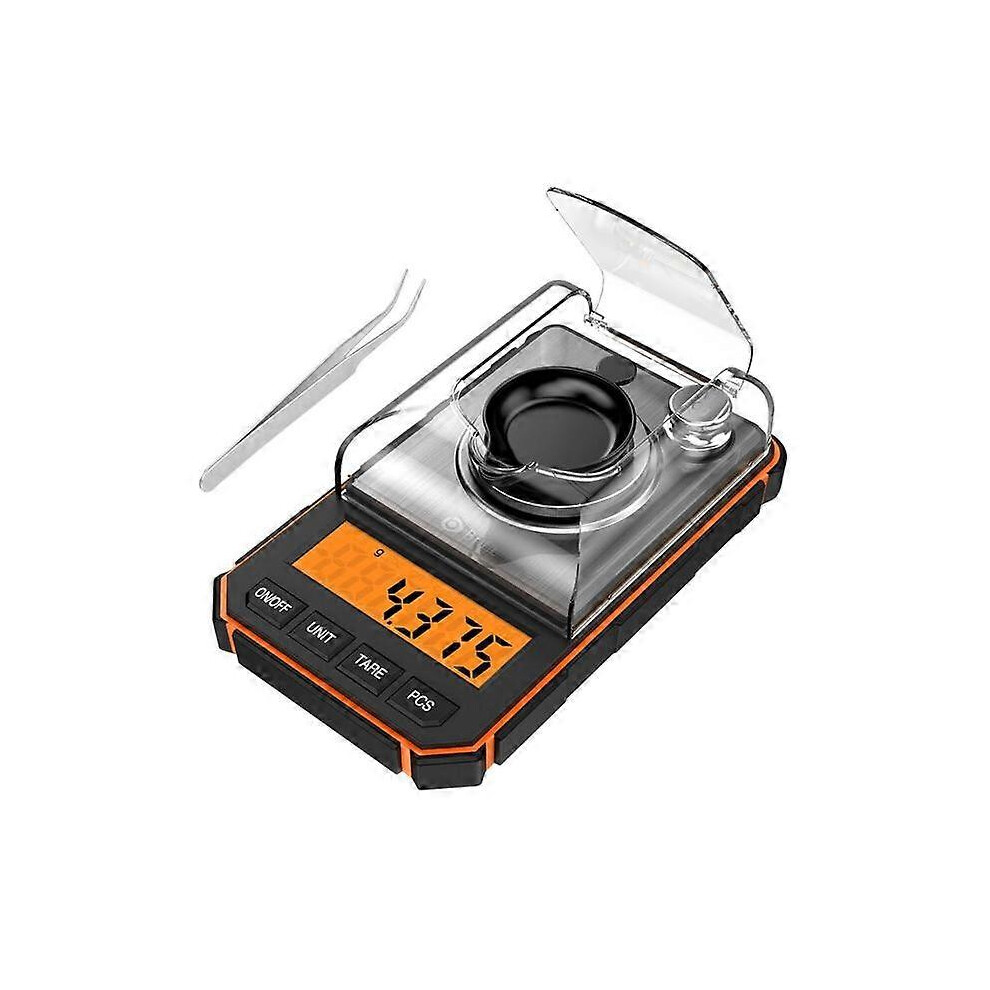 (Orange) Electronic Digital Scale 50G 0.001G Precision Milligram Pocket Scale With Calibration Weights 6944168477585