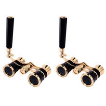 2X Schwarz 3X25 Opera Fernglas Beschichtetes Objektiv Teleskop Opera Glåser Beschichtete Theater Glas Dame Glas Griff Frauen Mädchen Geschenke