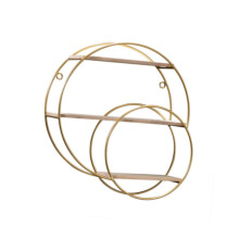 (Double Circle) Wall Shelf 3 Tier Floating Shelf for Bathroom Living Room Metal Iron
