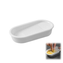 (small, 1pcs) Keramikreibe mit tiefer Schale für Knoblauch, Ingwer und Käse, 16,8 cm