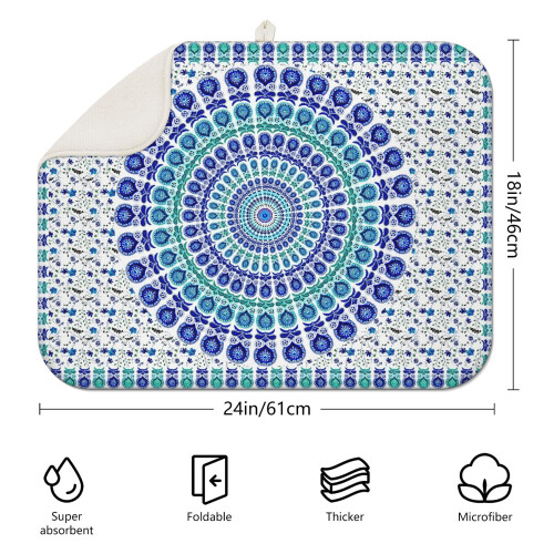 Tapete de secagem de cozinha estilo boho 45x60cm em microfibra 1