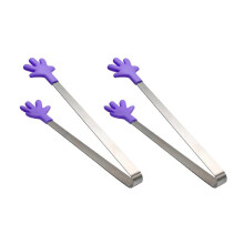 (Purple, A) Silikon-Eisclip mit Edelstahlgriff für Eiswürfel und Snacks