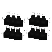12 Pack Delantal de Cocina Negro Con 2 Bolsillos Delantal Antisuciedad Adecuado