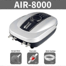 (8000) Kit aeratore per laghetti da 1000 galloni con pompa, tubi, pietre e pompa ad aria silenziosa.