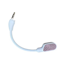 (White Pink) Replacement Microphone Boom Arm compatible with Kingston HyperX Cloud III Headset, Omnidirectional Flexible for Gaming Calls Recording