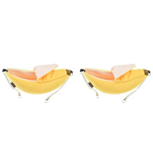 2X Pet Banana Bed Hamster Bed House Hammock Small Animal Bed House Cage Nest Hamster Accessories