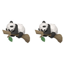 2X 3D Dier Papier Model, Panda op de Boom Geometrische Origami voor Home Decor, Wanddecoratie, Educatief Kinderen Speelgoed, een