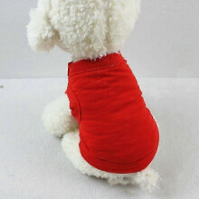 (red, M) Gilet/T-shirt d'été en coton pour chiens de petite et moyenne taille, couleur unie, tailles XS, S, M, L et plus.
