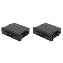 2X Universal Car Storage Box CX-38 Single Layer Auto Single Din Dash Radio Installation Pocket-Kit 177X50X120mm