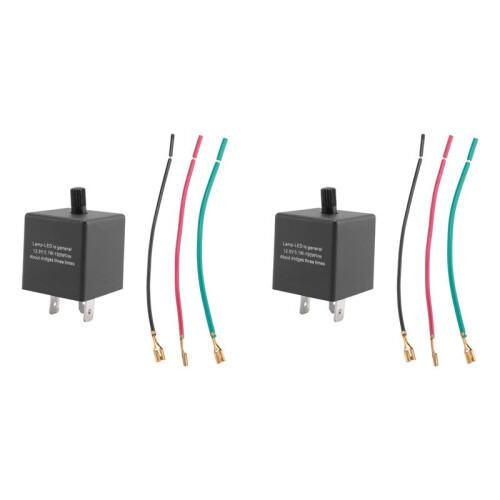 2X Motorcycle 3 Pin Adjustable Electronic LEDFlasher Relay for Car Turn Signal Blinker Light